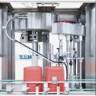 Купить Интеллектуальная автоматическая пневматическая разливочно-укупорочно-этикетировочная машина для квадратных ведер для стеклянных/пластиковых бутылок объемом 5-30 литров online manufacture